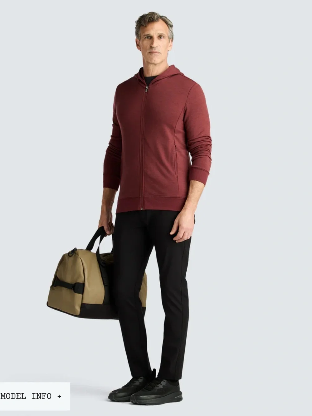 Men's Compact Travel Hoodie Unbound Merino - Red - Medium